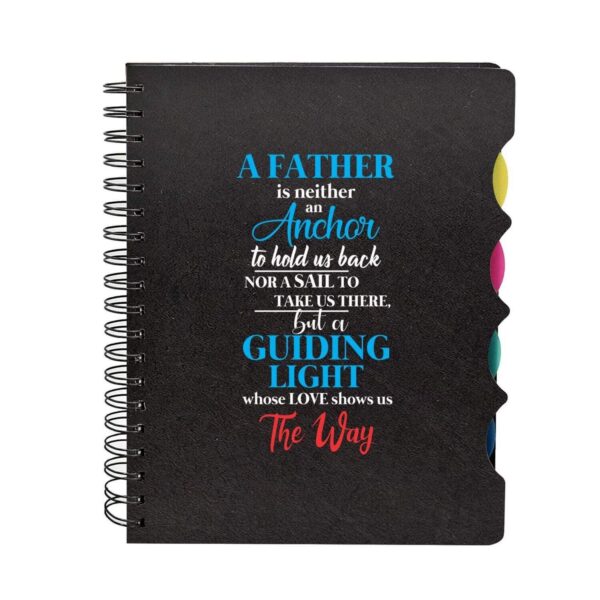 YaYa cafe A Father Is Neither An Anchor, But A Guiding Light Printed Notebook Diary for Father's Day (Black, 8.5 X 6 inches)