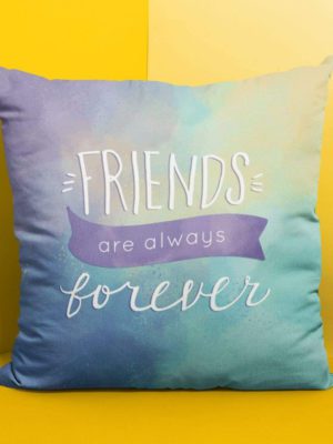 TheYaYaCafe 12X12 inches Friendship Day Friends Canvas Cotton Cushion (with Filler) Pinky Promise