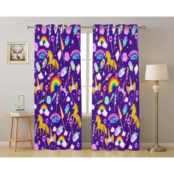 Unicorn Printed Kids Curtains for Kids Room, Nursery, Bedroom Playroom (4x7 Feet) Cute Curtain for Kids Room, Kids