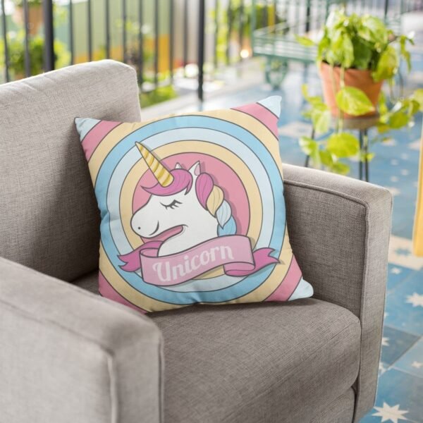 Birthday Gifts 12 x 12 Dream Moon Unicorn Printed Velvet Cushion (with Filler) Throw Pillow Sofa