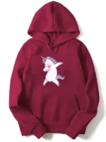 Kids Unisex Winterwear Hoodie Swag Unicorn Sweatshirt Black with Kangaroo Pockets