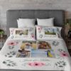 Personalized Photo Collage Floral Double Bed sheet with Pillow Covers