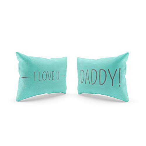 I Love You Daddy Designer Double Bedsheet for Dad with 2 Pillow Covers for Dad - Sky Blue