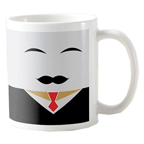 Anniversary Birthday Gifts for Husband Special Romantic, Funky Moustache Gentleman Husband Coffee Mugs for Husband Gift Combo Hamper Set of 4 with Mug, Cushion Cover, Coaster, Keychain