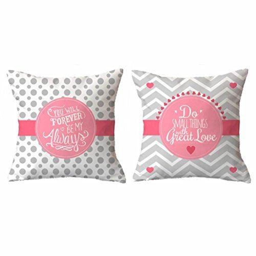 Polyester Blend You Will Always Be My Forever Printed Cushion Covers (12x12-inch, Silver)