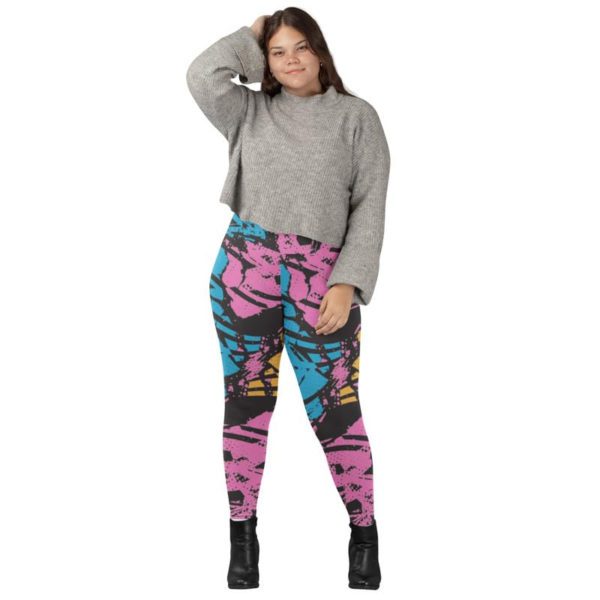 Abstract Pattern Printed Leggings for Women's