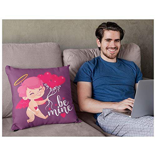 Valentine Day Gifts Be Mine Love Printed Throw Cushion Cover - 12 x 12 inches