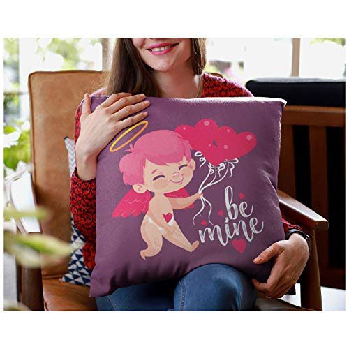 Valentine Day Gifts Be Mine Love Printed Throw Cushion Cover - 12 x 12 inches