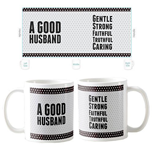 Anniversary Birthday Gifts for Husband Special Romantic, Good Husband Coffee Mugs for Husband Gift Combo Hamper Set of 3 with Mug, Cushion Cover, Coaster