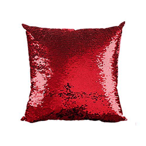 Sequin 200TC Cushion Cover (12"X12"_Red)