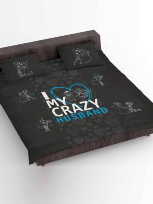 Personalized I Love My Crazy Husband Bedsheet