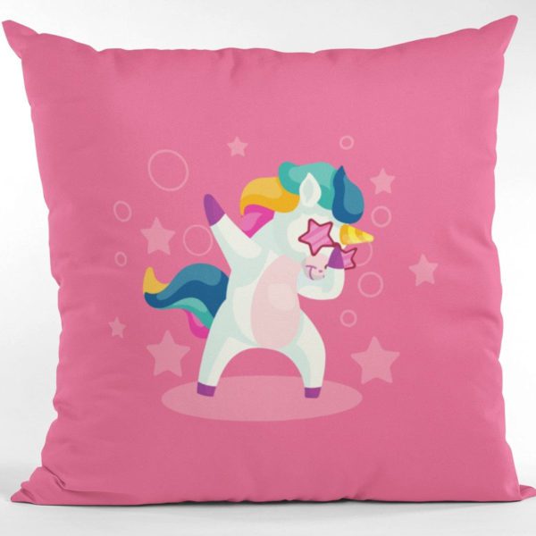 TheYaYaCafe Velvet 'Dream Come True' Unicorn Printed Cushion with Filler (12 x 12 Inches)