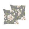 TheYaYaCafe Wonderful Floral Flowers Printed Sofa Throw Pillows Cotton Cushion Covers (Grey, 24 x 24 inches) -Set of 2