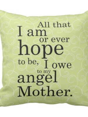 Mothers Day Cushion Angel Mom Printed Throw Pillow Sofa - Multicolor