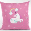 TheYaYaCafe Birthday Gifts 12 x 12 Cute Dream Rainbow Unicorn Printed Velvet Cushion (with Filler) Throw Pillow Sofa