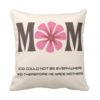 Mothers Day Cushion Blessed with Mom Printed Throw Pillow Sofa - Multicolor