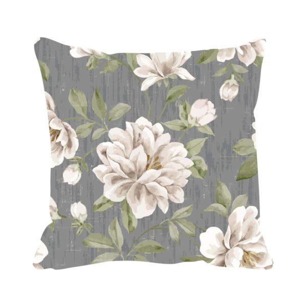 TheYaYaCafe Wonderful Floral Flowers Printed Sofa Throw Pillows Cotton Cushion Covers (Grey, 24 x 24 inches) -Set of 2