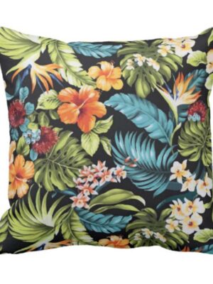 TheYaYaCafe® 16X16 inches Cushion Cover Flowery Floral Flowers Printed Sofa Throw Pillows