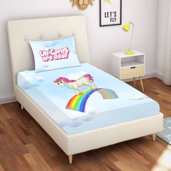 Unicorns are Real Printed Bedsheet