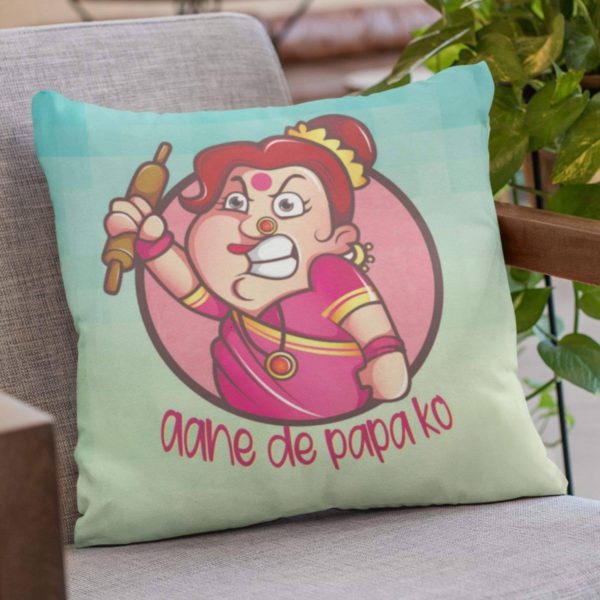 Mothers Day Cushion Aane De Papa Ko Printed Throw Pillow Sofa - Multicolor