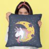 TheYaYaCafe Birthday Gifts 12 x 12 Cute Dream Rainbow Unicorn Printed Velvet Cushion (with Filler) Throw Pillow Sofa