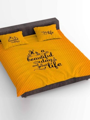 Beautiful Day Inspirational Printed Bedsheet