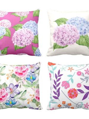 TheYaYaCafe® 12X12 inches Set of 4 Cushion Covers Strikingly Beautiful Floral Flowers Printed Sofa Throw Pillows Multicolor
