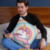 TheYaYaCafe Birthday Gifts 12 x 12 Cute Dream Rainbow Unicorn Printed Velvet Cushion (with Filler) Throw Pillow Sofa