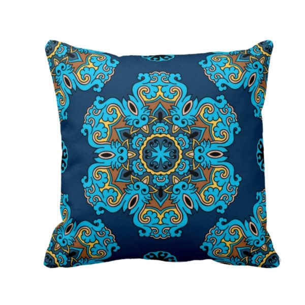 Yaya Cafe 16 x 16 inch Modern Indigo Printed Cushion Covers Set of 3 for Home Sofa