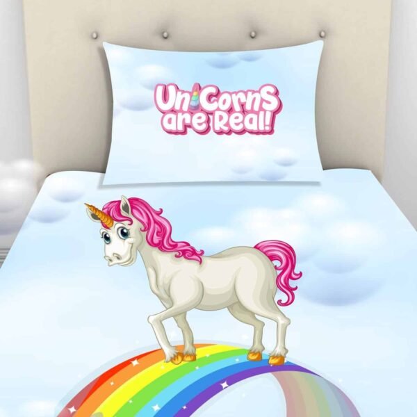 Unicorns are Real Printed Bedsheet