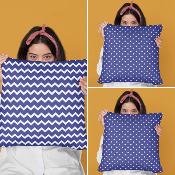 TheYaYaCafe 16 x 16 inch Incredible Pleasing Indigo Printed Cushion Covers Set of 3 for Home Sofa