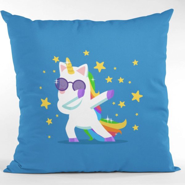 TheYaYaCafe Velvet 'Dream Come True' Unicorn Printed Cushion with Filler (12 x 12 Inches)