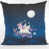 TheYaYaCafe Velvet 'Dream Come True' Unicorn Printed Cushion with Filler (12 x 12 Inches)