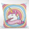 TheYaYaCafe Birthday Gifts 12 x 12 Cute Dream Rainbow Unicorn Printed Velvet Cushion (with Filler) Throw Pillow Sofa