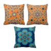 Yaya Cafe 16 x 16 inch Modern Indigo Printed Cushion Covers Set of 3 for Home Sofa