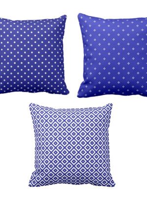 TheYaYaCafe Tempting Pleasing Indigo Printed Cushion Covers ( 16 x 16 inch)- Set of 3