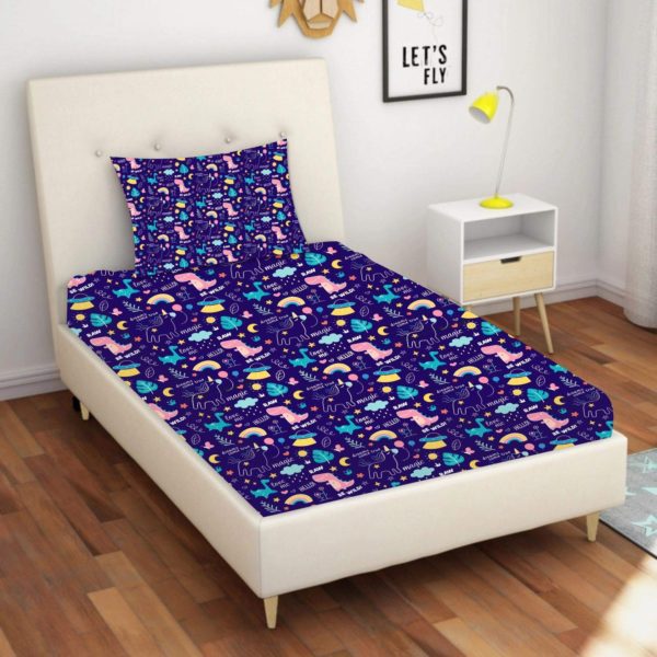 Cute Magical Unicorns Printed Bedsheet