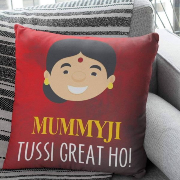 Mothers Day Cushion Mummy Ji Tussi Great Ho Printed Throw Pillow Sofa - Maroon