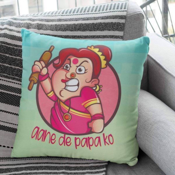 Mothers Day Cushion Aane De Papa Ko Printed Throw Pillow Sofa - Multicolor