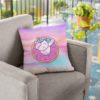 TheYaYaCafe Velvet 'Dream Come True' Unicorn Printed Cushion with Filler (12 x 12 Inches)