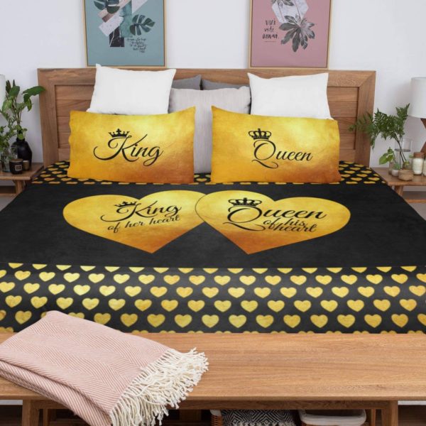 Valentine Bedsheet King & Queen For Couple