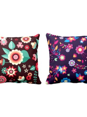 Admirable Beauteous Floral Flowers Printed Cushion Covers Set of 2