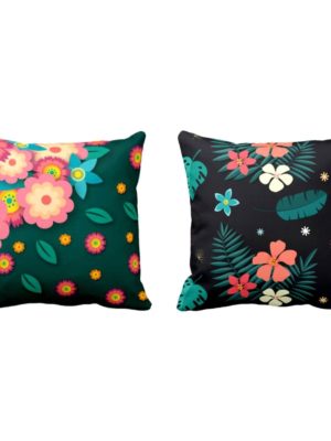 Adorable Alluring Floral Flowers Printed Cushion Covers Set of 2