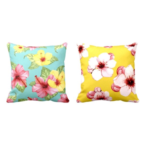 Admirable Beauteous Floral Flowers Printed Cushion Covers Set of 2