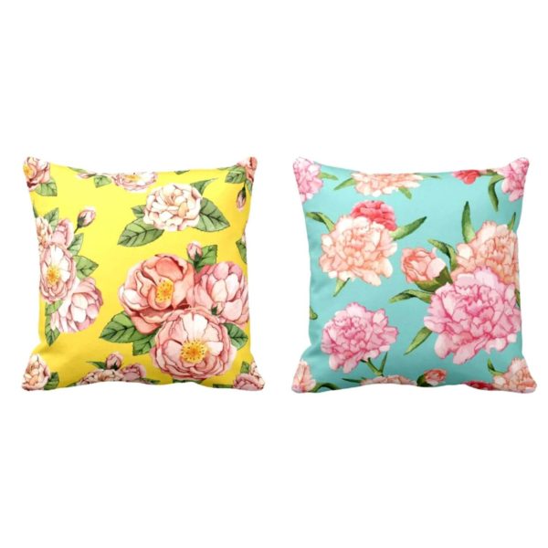 Admirable Beauteous Floral Flowers Printed Cushion Covers Set of 2