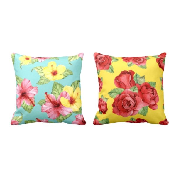 Admirable Beauteous Floral Flowers Printed Cushion Covers Set of 2