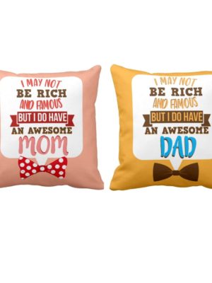 Awesome Mom Dad Cushion Cover Set of 2