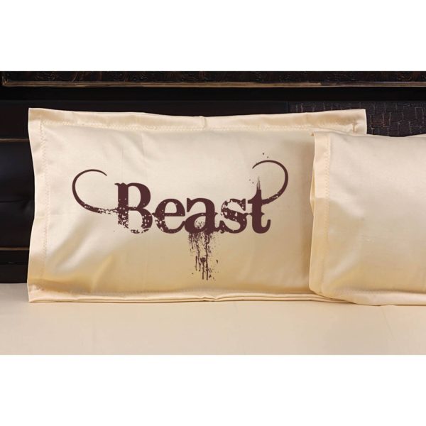 Beauty and Beast Couple Bedsheet with Pillow Covers