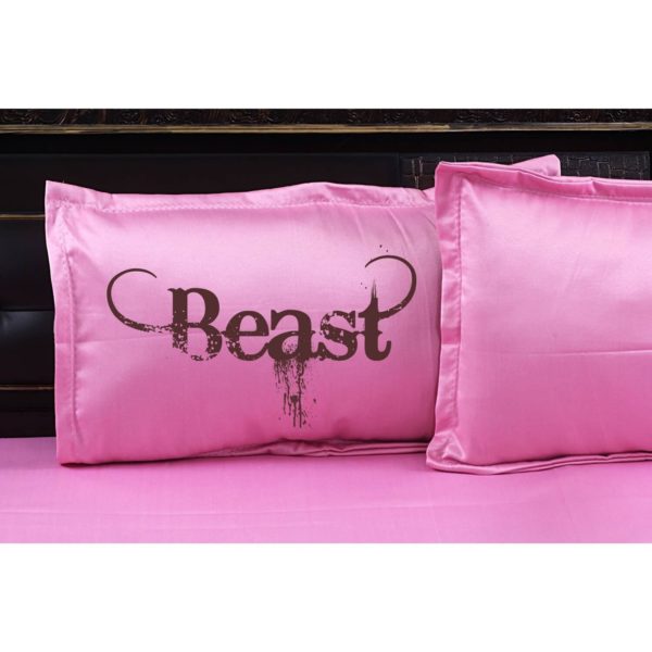 Beauty and Beast Couple Bedsheet with Pillow Covers