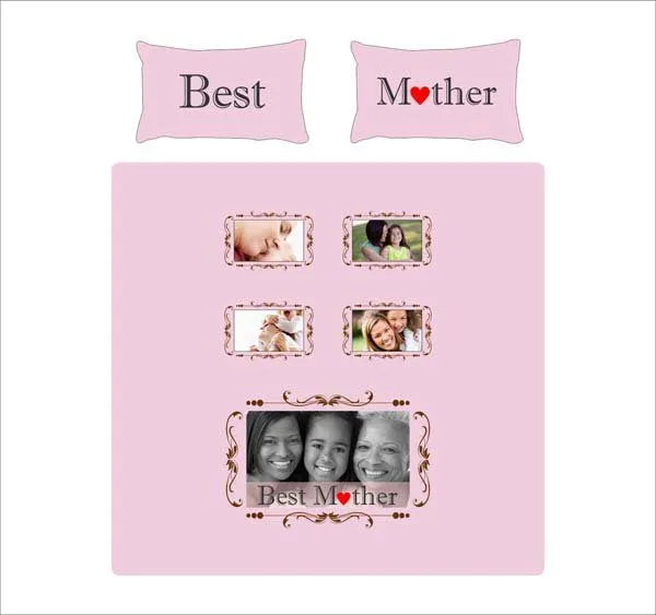 Personalized Best Mother Double Bed Photo Bedsheet for Mother